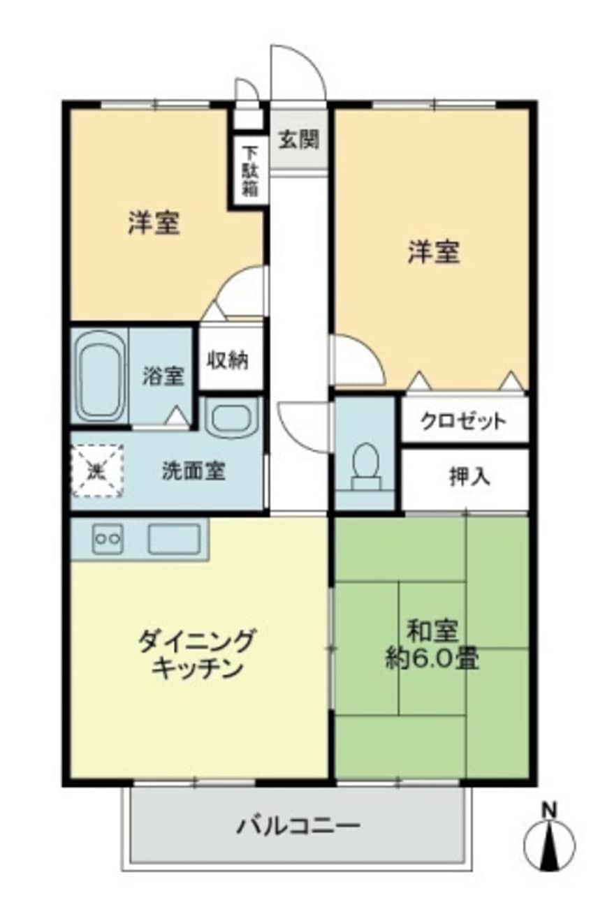 間取図 フォブール木太A
