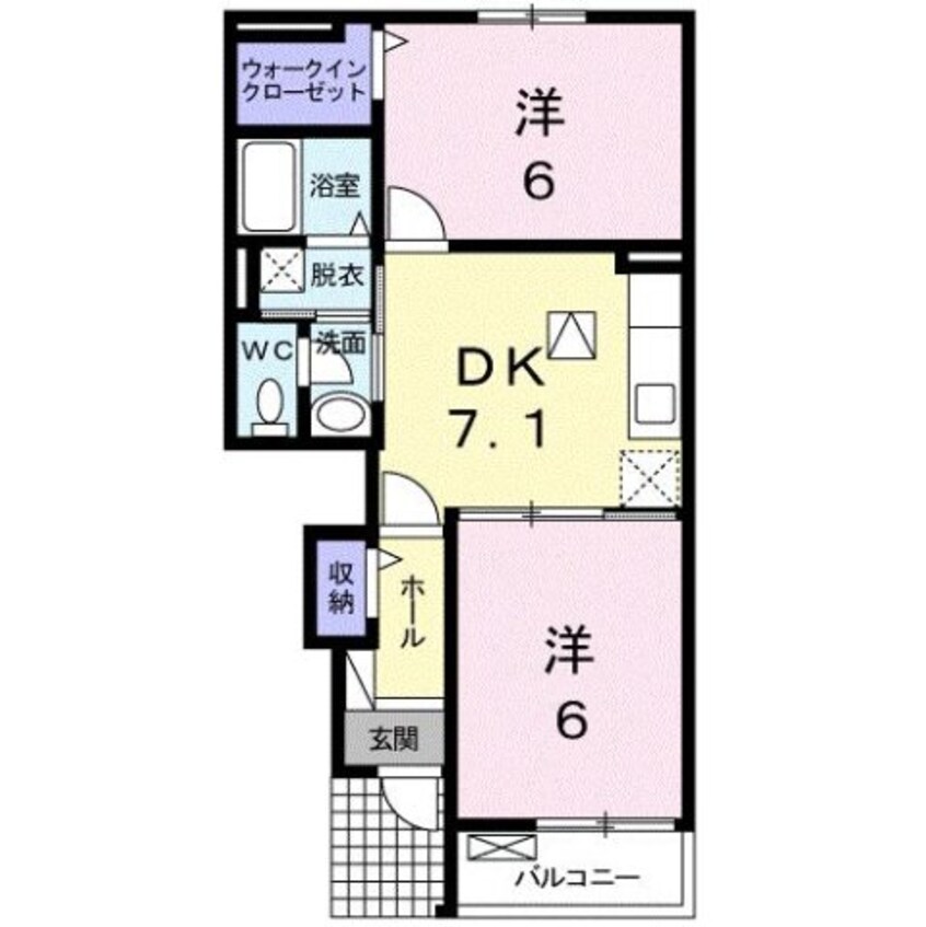 間取図 プリムローズ　ノユル