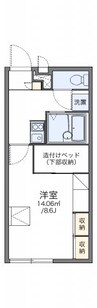 レオパレス桜坂 1Kの間取り