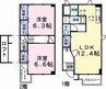 レガシー・ガーデン　Ⅰ 2LDKの間取り