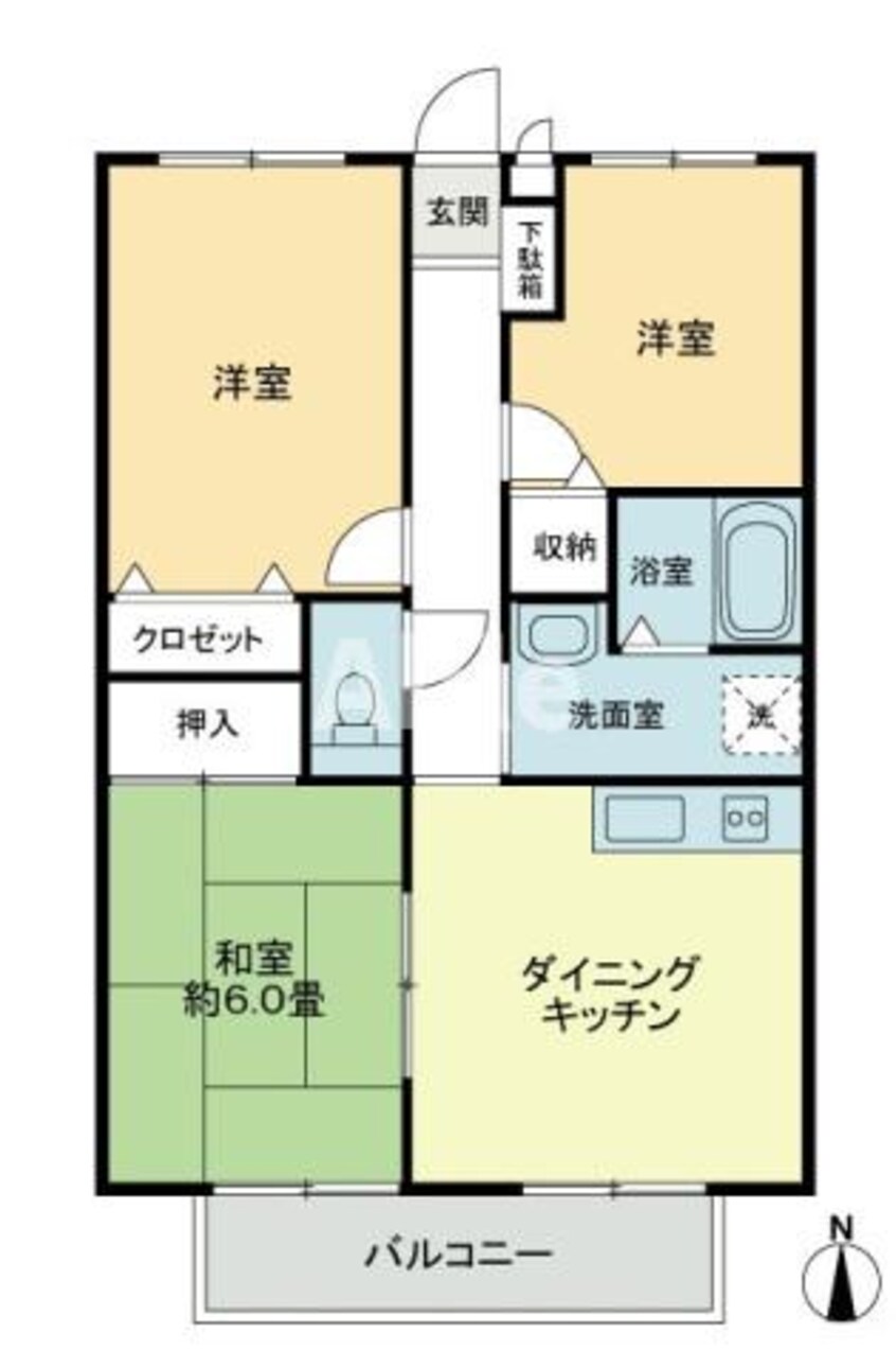 間取図 フォブール木太B