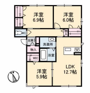 間取図 グランマスト ベレオ林町 A棟