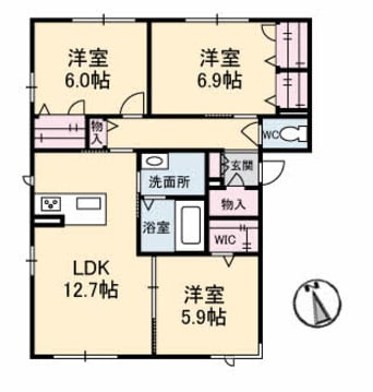 間取図 グランマスト ベレオ林町 B棟