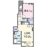綾川町アパートＡ 1LDKの間取り