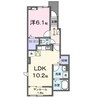 綾川町アパートＡ 1LDKの間取り