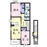 パティオⅢ 2DKの間取り