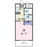 フルール・Ｍ 1Kの間取り