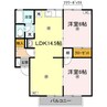 フリータウン香東　A棟 2LDKの間取り