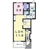 ルーベル太田Ｂ 1LDKの間取り