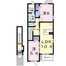 ニュープレイス　Ａ 2LDKの間取り
