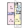 ヴィレッジ龍馬　Ｃ 2DKの間取り