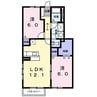 フォレストパークＢ 2LDKの間取り