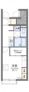 レオパレスハッピネスⅡ 1Kの間取り