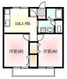 ミルキーコーポ 2DKの間取り