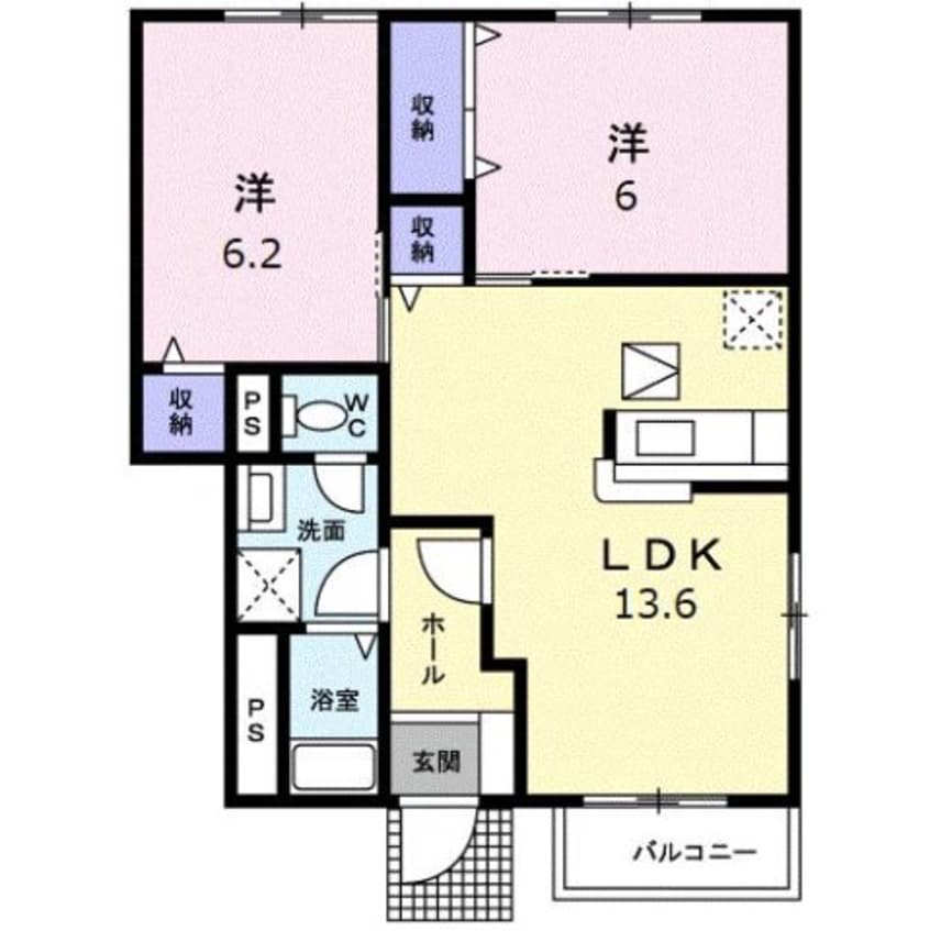 間取図 プラシードＢ