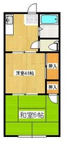 サンライフ松本Ｄ棟 2Kの間取り