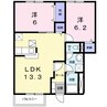 サンブリーゼ東山　Ａ 2LDKの間取り