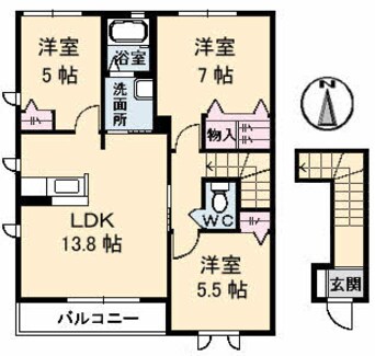 間取図 コンフォールⅡC棟