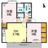 ユイマール　ガーデン　B棟 2DKの間取り