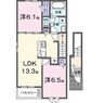 メルベーユ　Ｃ 2LDKの間取り