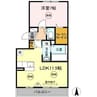 サンフラワー今里 1LDKの間取り