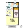 ヴェルデ津森 1LDKの間取り