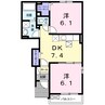アールコフレ善通寺 2DKの間取り