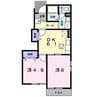 ポポラーレ・ミーチＢ 2DKの間取り