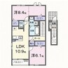 フェリーチェ上林 2LDKの間取り