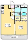 マリベールはやしまち 1LDKの間取り