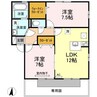 プロヴァンス土器東　B棟 2LDKの間取り