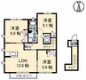 パインテイル D棟 3LDKの間取り