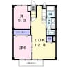 ベルメゾン中村 2LDKの間取り