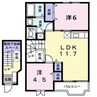 コーポリバーサイド　Ａ 2LDKの間取り