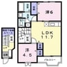 コーポリバーサイド　Ａ 2LDKの間取り