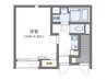 クレイノ茂木２ 1Kの間取り