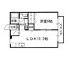 吉岡道上ハイツ1号地 1LDKの間取り