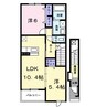 オーヴ　Ｄｏｋｉ　Ａ 2LDKの間取り