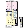 プリートアルバⅡ 2LDKの間取り