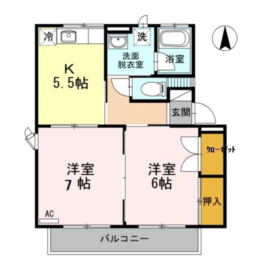 間取図 クレストヤマ A-5