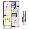 ハイツマル木　Ｅ 2LDKの間取り