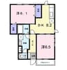 グレイス・カーサＡ 2DKの間取り