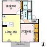 ルーチェ B棟 2LDKの間取り
