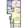 クラール綾川Ａ 1LDKの間取り