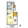 スペリアージュ西本町 1LDKの間取り