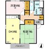 ダイワレイク　C棟 2DKの間取り