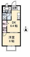 フォブール高崎 1DKの間取り