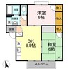 グリーンガーデン　A棟 2DKの間取り