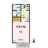 クレスト木太　B棟 1Kの間取り