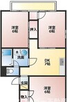 サンハイツ宮川B 3DKの間取り